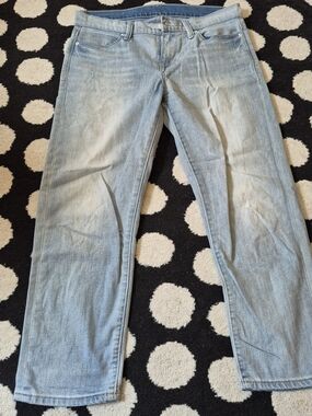 Women's Calvin Klein Light Blue Straight-Leg Cropped Jeans